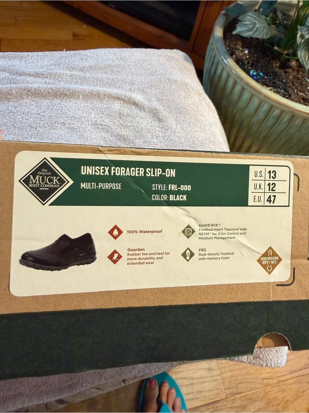 The Original Muck Boot Co. Men's Black Slip-On Waterproof Rain & Snow Boots